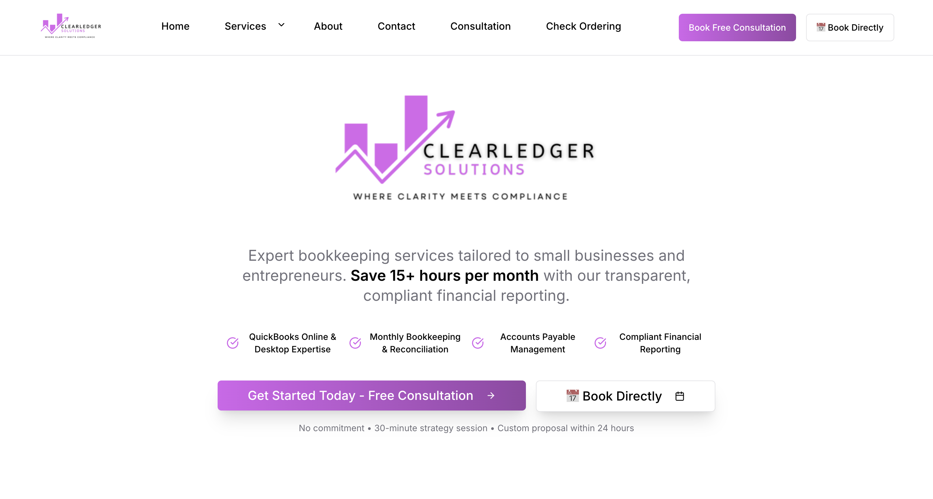 ClearLedger Solutions website